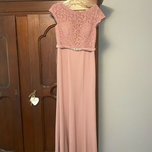 Dusty Rose Azazie gown.